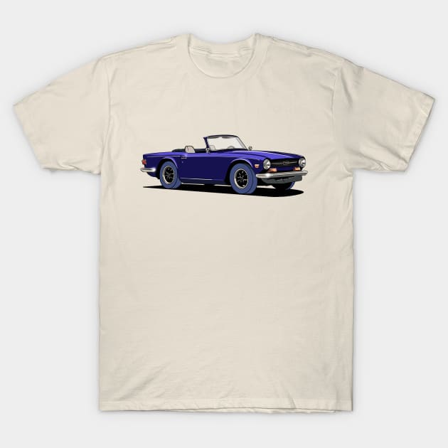 Triumph TR6 Car in blue T-Shirt by Webazoot